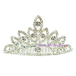 Krone Strass Haarkrone silber 8557 Krone Strass Haarkrone silber 8557